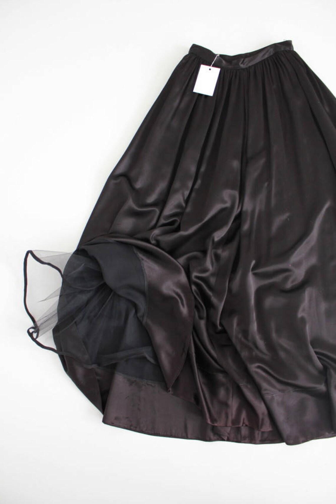 Full Black Maxi Skirt Black Evening Skirt Shiny Black Skirt - Etsy