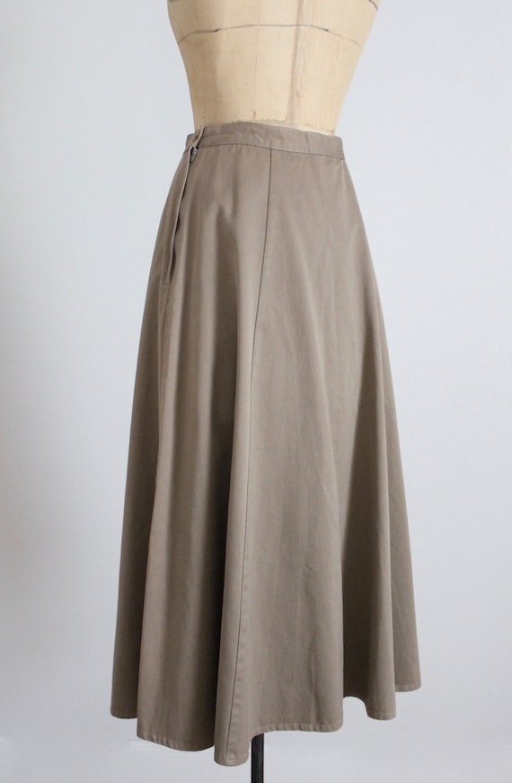 long canvas skirt | leather pocket skirt | full l… - image 8