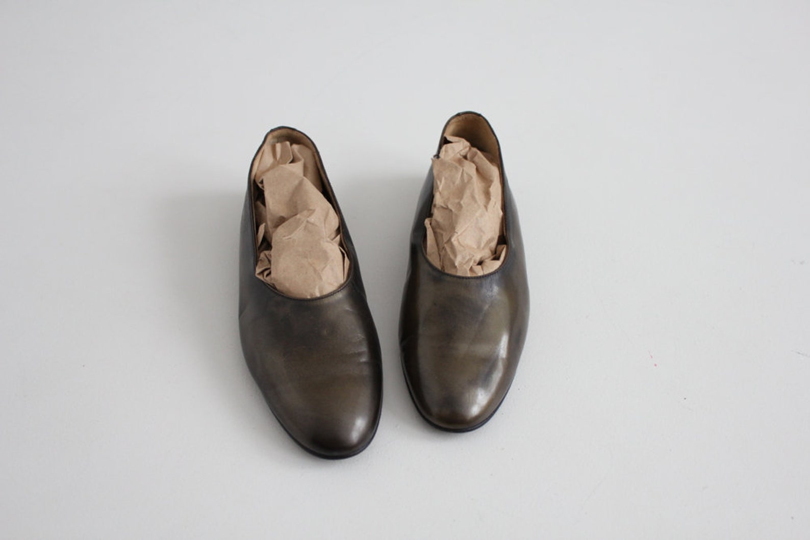 marbled metallic ballet flats | glove shoes 6.5 | metallic leather flats 6
