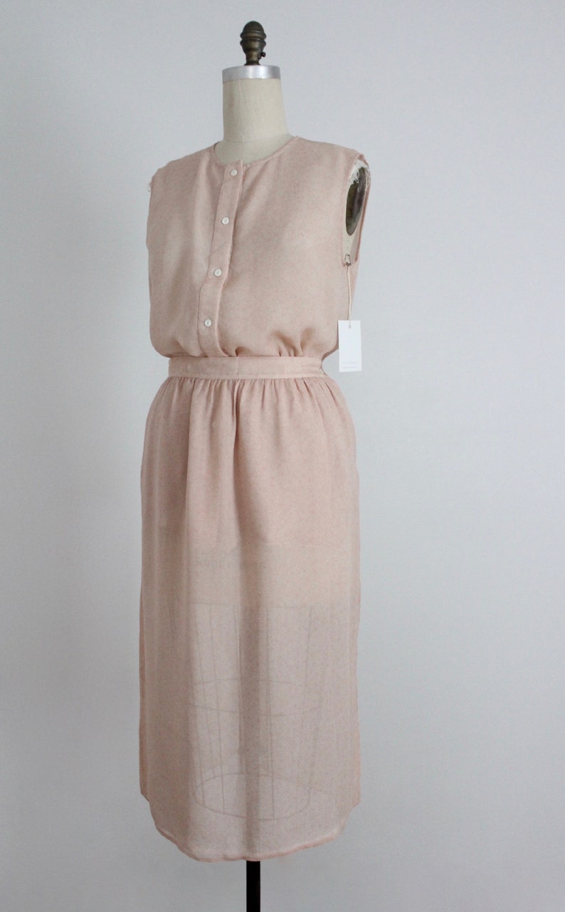 pink silk top and skirt sheer pink dress two piece pink dress image 6