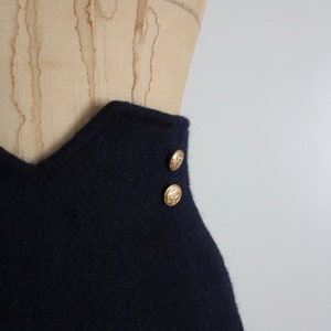 navy military skirt 100% wool skirt short wool skirt image 5