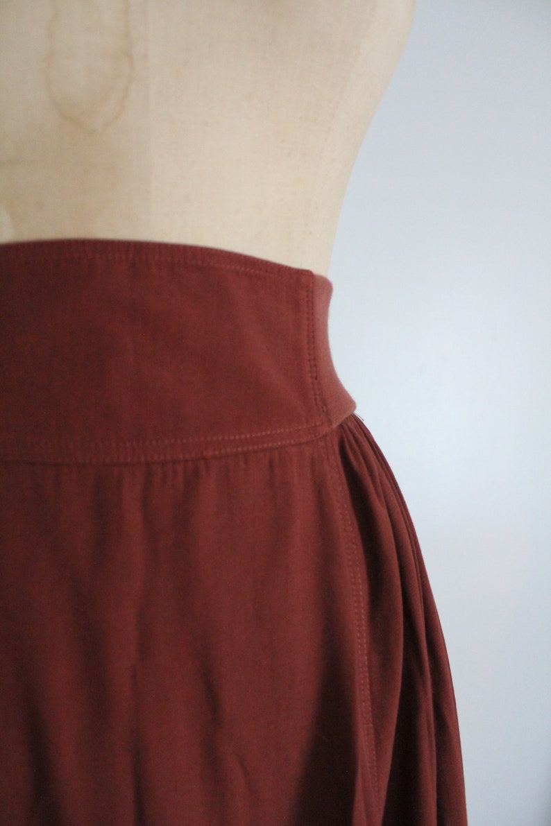 rust brown skirt full flouncy skirt high waisted skirt image 2