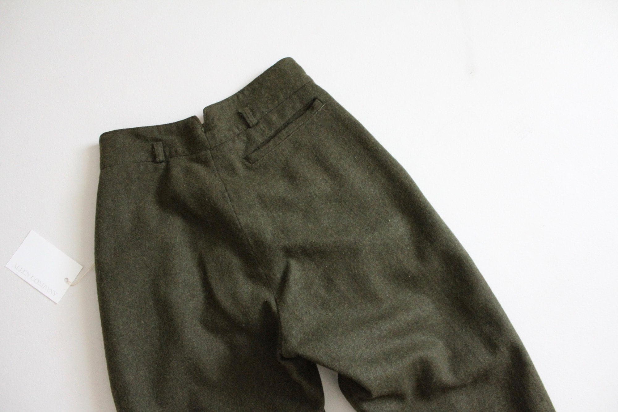 Forest green trousers pleated wool pants high waisted Etsy