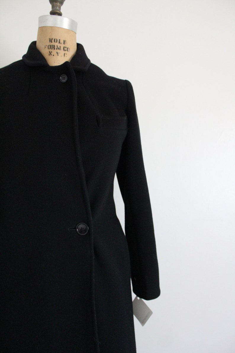 black wool coat long wool coat long city coat image 3