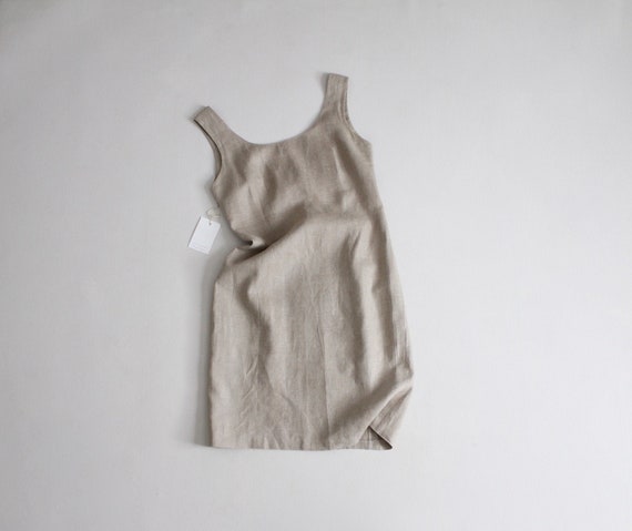 natural linen dress | linen tank dress | fitted li