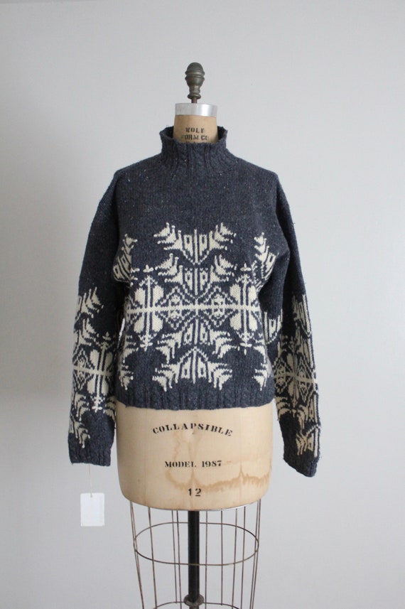 cropped snowflake sweater | gray cotton sweater |… - image 7