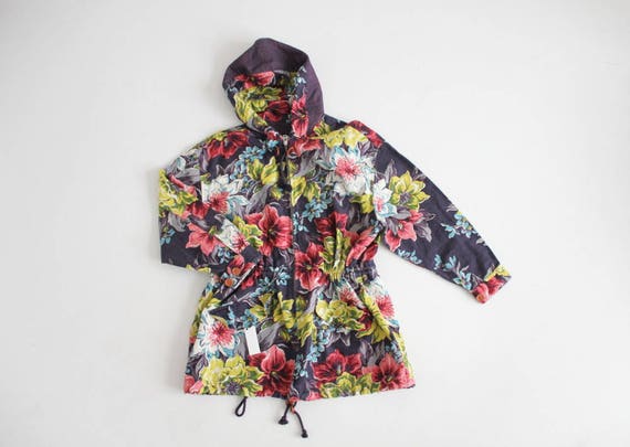 floral linen coat | floral jacket | drawstring jacket