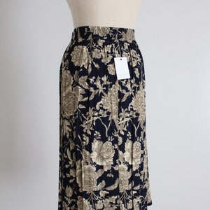 navy floral skirt floral rayon skirt cottage rose skirt image 8