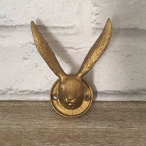 Vintage Style Gold Rabbit Head Curtain Tie Back Wall Mounted Hook Home Gift Tieback Coat Hanger Holder Golden Anitque Effect Decor Luxury