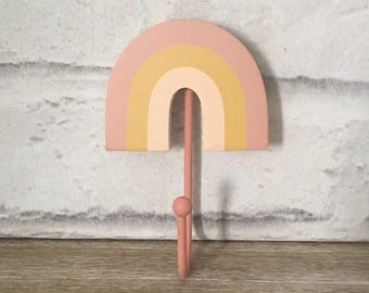 Gancho de parede para quarto infantil, gancho de arco-íris, decoração para casa, presente, porta-chaves, decoração para casa, organização infantil, boas vibrações, presente para meninas