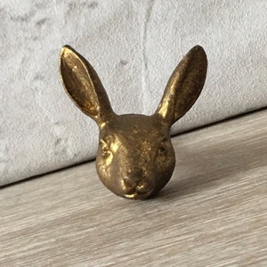 Rabbit Animals Vintage Gold Brass Door Knobs Cabinet Cupboard Drawer Pulls Golden Handle Metal Drawer Pull Bedroom Chest of Drawers Antique