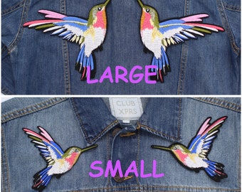 Kolibri Aufnäher, Kolibri Aufnäher, Aufnäher zum Aufnähen
