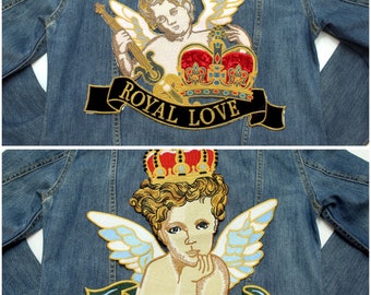 Cupid Angel Embroidered Applique Patch,Embroidery Angel Patches Decorative Embroidery Appliques Cherub Patches Sew on Iron On Patch