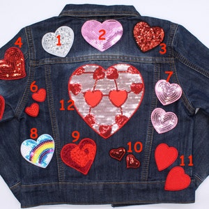 Love Heart-patch opstrijkbare patch Love Heart-patches in verschillende maten en stijlen, opstrijkbare hart / volledig geborduurde patch