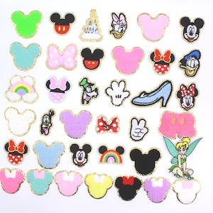 Kids Chenille Castle Mickey Minnie Patch Iron On Patches