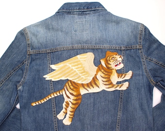 Tigre volant coudre sur fer sur patch, patchs de tigre