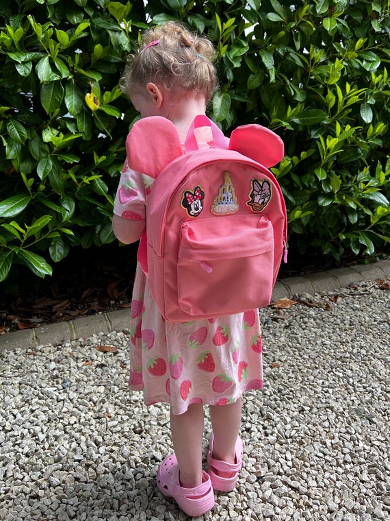 Pink and Red Character Backpack Minnie Mouse Disney Backpack with Detachable Lunch Box, Pink  main image 2
