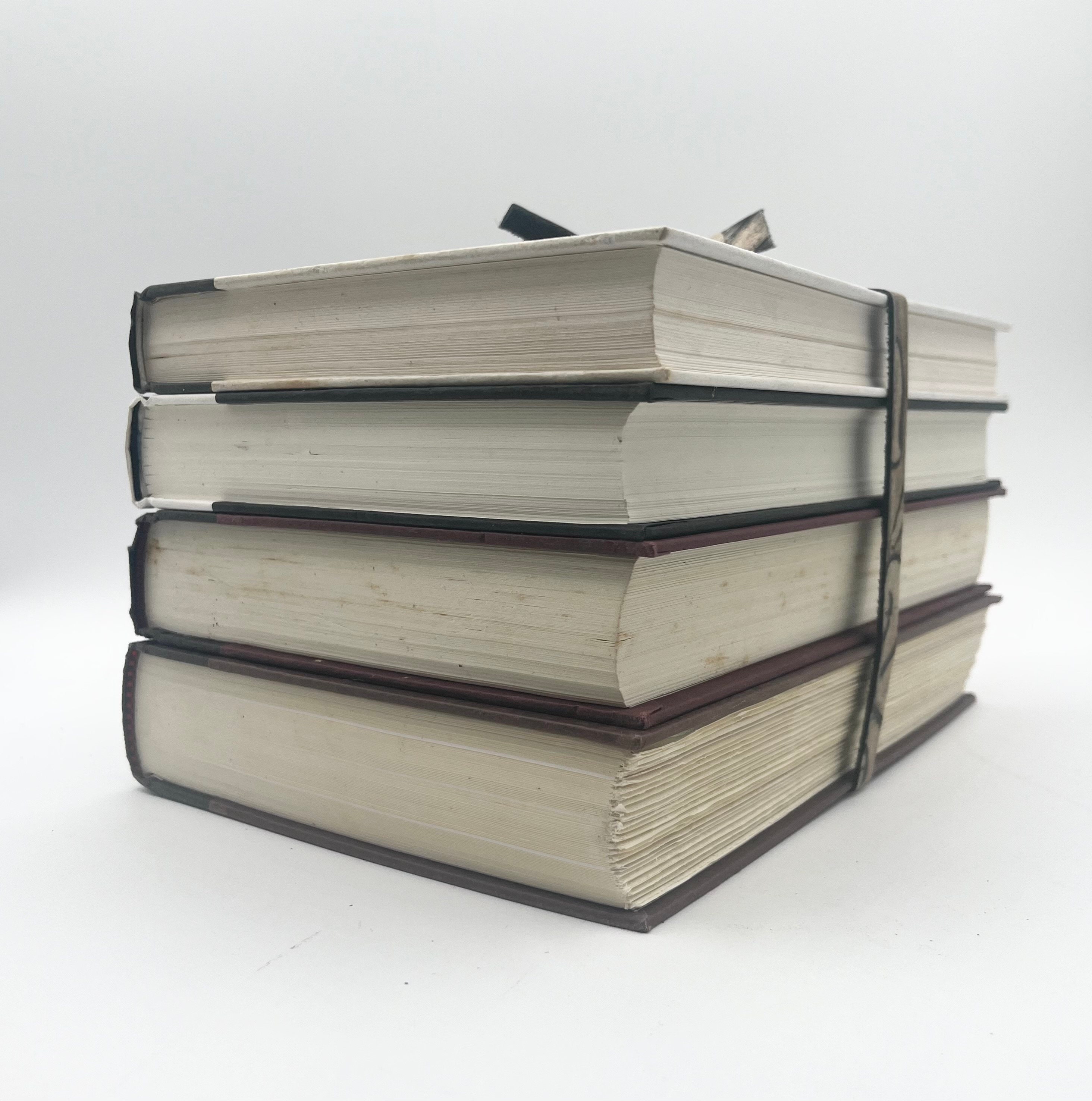 Historical Book Stack: Black, White & Gold Hardbacks With Bookmark - Etsy