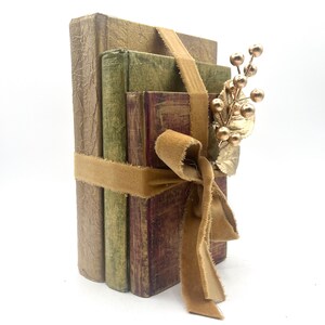 Book Bundle Set, Red, Green, Gold, Elegant Christmas Decor, Shabby Chic ...