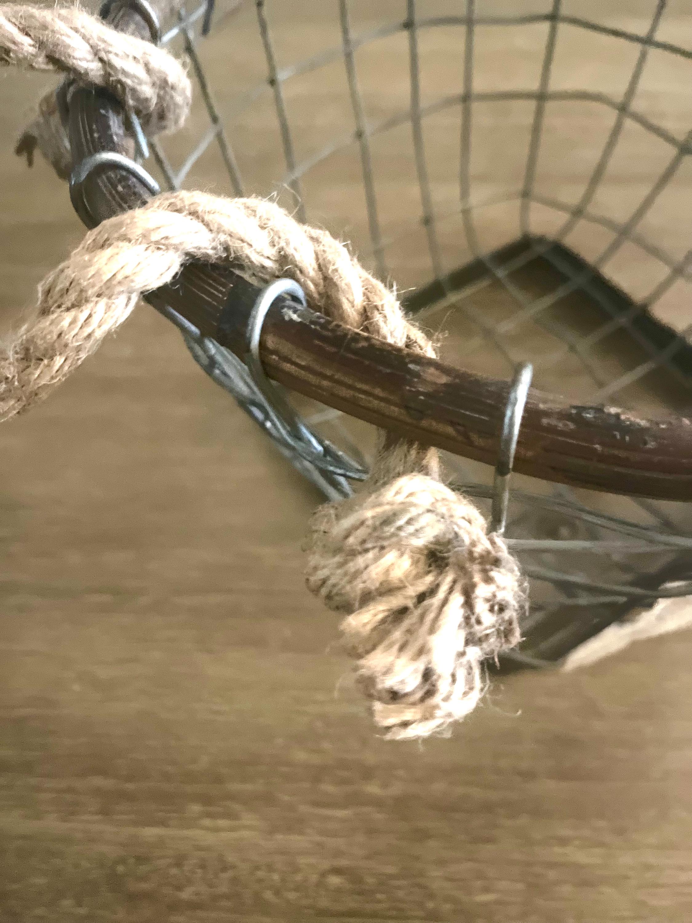 Rustic Wire Basket With Rope Handles: French Country Decor - Etsy