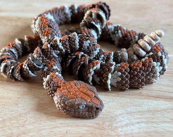 Custom 3D Printed Articulating Timber  Rattlesnake
