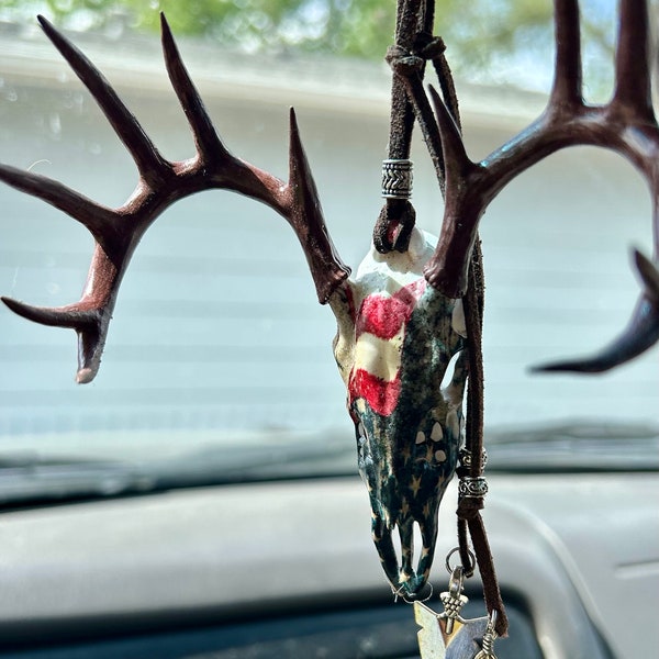 American Flag Rearview Mirror Etsy