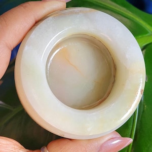 Groene onyx kristallen bolstandaard | Kandelaar | Sieradenschaal |Banding | Uit Pakistan | Woondecoraties | Verjaardag Jubileum Kerstcadeau