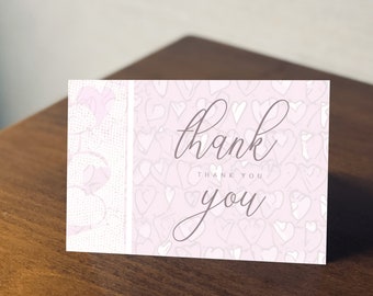 Pink Thank You Cards, Floral Coquette