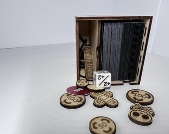 Plantilla de caja de baraja de Pokémon o Mágico con compartimento para fichas