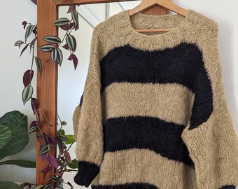 Maglione in mohair grosso lavorato a mano