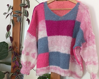 Maglione in mohair lavorato a mano