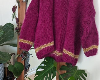 Hand knitted mohair cardigan