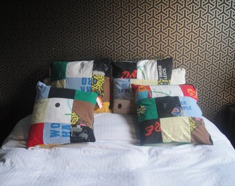 Coussins en patchwork T-Shirt recyclés