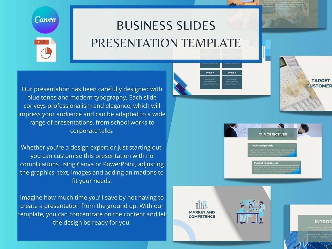 Editable Canva Template, Editable Powerpoint Template - Corporate
