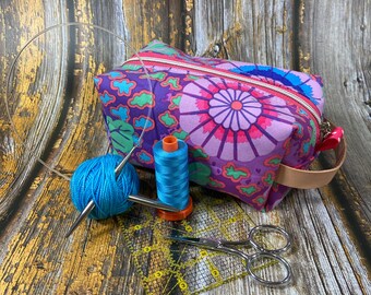 Boxy Zipper Bag, Kaffe Fassett Print