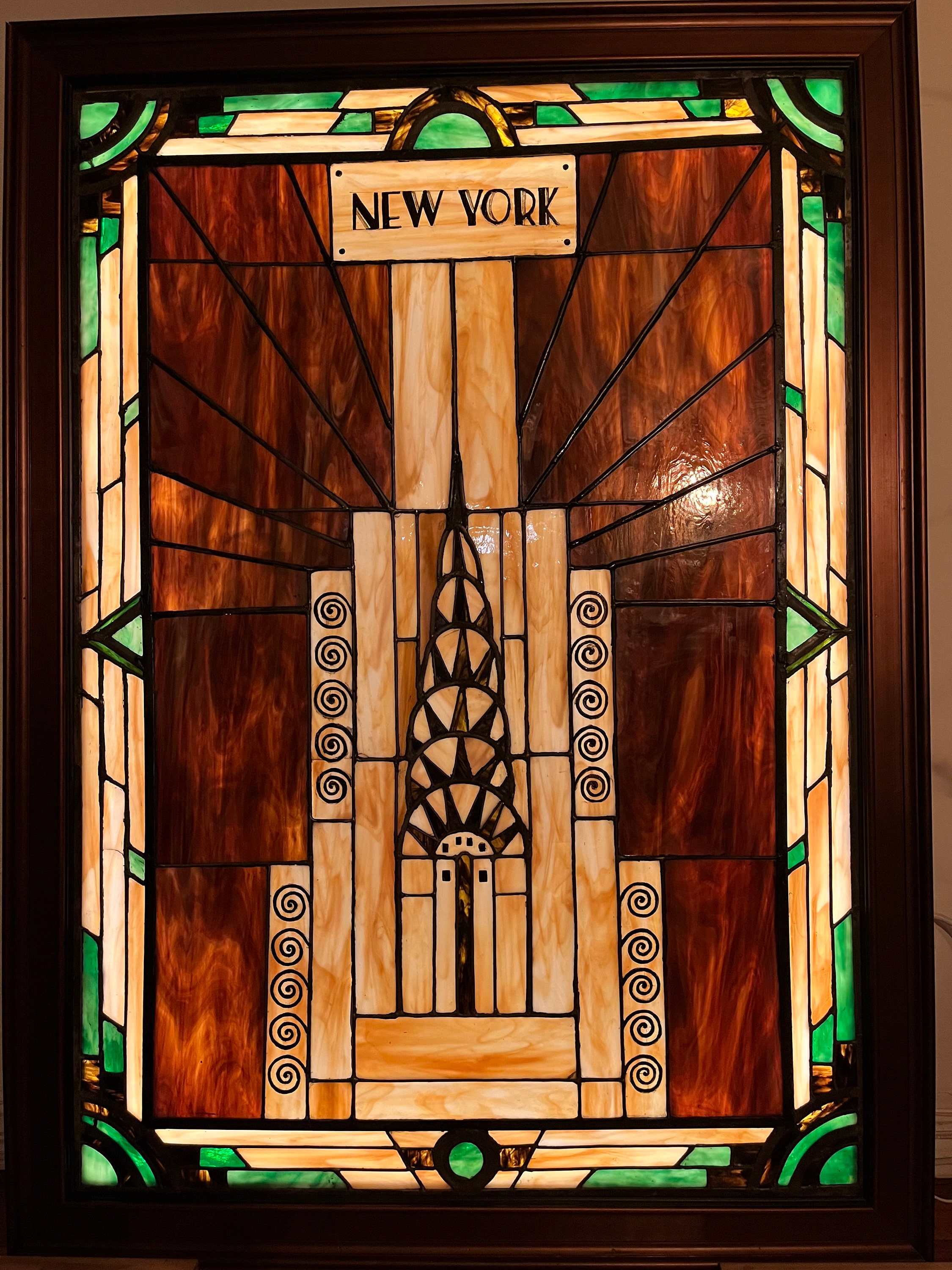 Stained Glass Window Art Nouveau - W-479 - Etsy