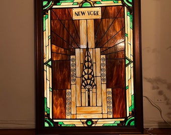 【希少】ヴィンテージ ART glass STENHYTAA W.W. Stained Glass Window - W-430 Art Nouveau - Etsy