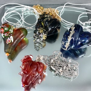 Valentines jewelry, artisan crafted glass, heart necklace, Murano glass, lampwork heart bead, glass heart pendants, one of each, your choice