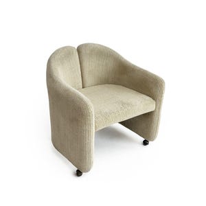 1970s Tecno PS142 Lounge Chair by Eugenio Gerli, Textured Fabric, Rolling Wheels