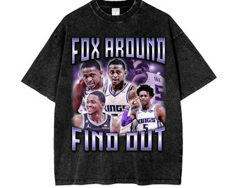 De'Aaron Fox Sacramento Kings Shirt Fox NBA Vintage Shirt Basketball Kings  Vintage Acid Wash
