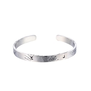 Men’s Silver Cuff Bracelet – Adjustable Open Cuff – Sterling Silver Bracelet for Him – Minimalist Men’s Jewelry – 2025 Gift Idea