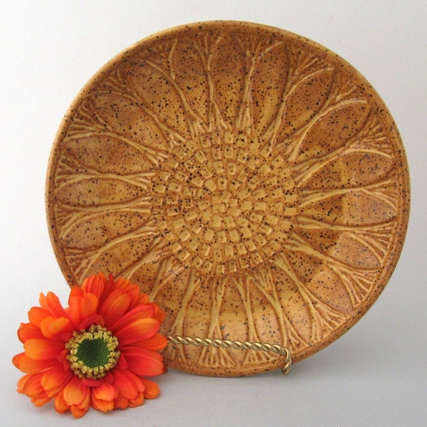 Sunflower Platter - Wheel Thrown Pottery - Stoneware