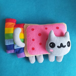 Nyan cat plush, cookie rainbow cat, handmade cate