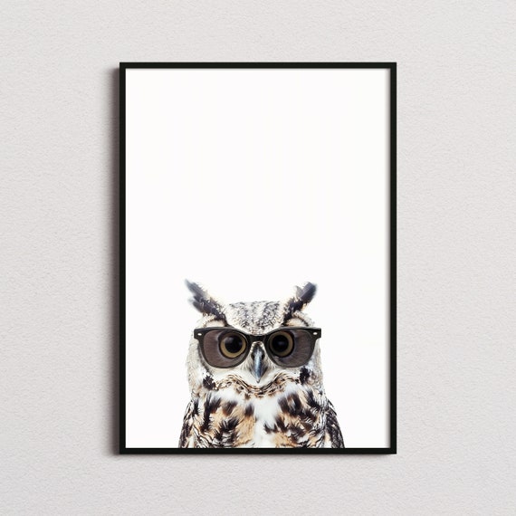 Owl In Sunglasses Print, Owl Print, Owl Poster, Funny Owl Print, Owl Art, Kids Bedroom Art, Funny Animal Print