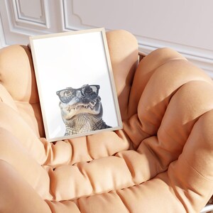 Alligator In Sunglasses Print, Alligator Print, Alligator Poster, Funny Alligator Print, Alligator Art, Kids Bedroom Art, Funny Animal Print image 5
