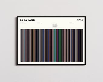 ララランド映画ポスター、ララランドプリント、ララランドポスター、ララランドウォールアート、ララランドバーコード