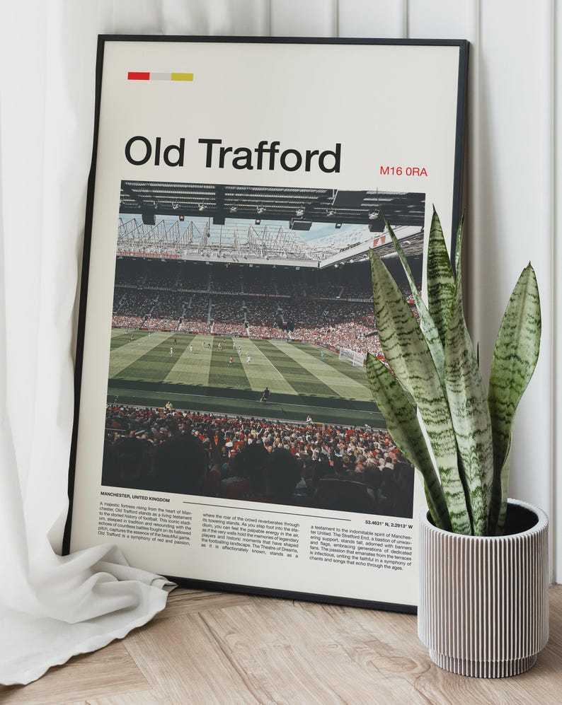 Old Trafford Print, Manchester United Gifts, Manchester United Art, Man United Gifts, Old Trafford Poster, Old Trafford Stadium, MUFC Gifts image 3