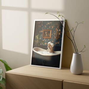 Funny Bathroom Prints, Bathroom Art, Bathroom Decor, Leopard Prints, Leopard Art, Leopard In The Bath, Funny Animal Prints, Funny Animal Art image 4