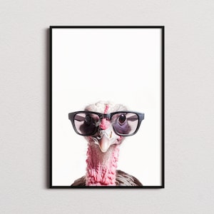 Turkey In Sunglasses Print, Turkey Print, Turkey Poster, Funny Turkey Print, Turkey Art, Kids Bedroom Art, Funny Animal Print