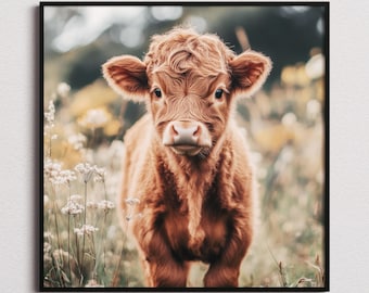 Highland Kuh Foto, Highland Kuh Druck, Highland Kuh Kalb, Scottish Druck, Highland Kuh Geschenke, Highland Kuh Poster, Highland Kuh Fotografie